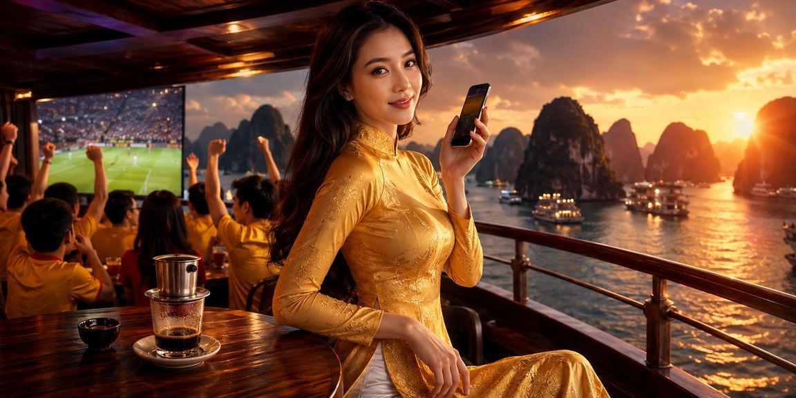 Nhóm bạn trẻ thưởng thức cá cược thể thao trực tuyến tại Hạ Long